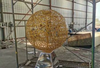 燈光球雕塑展示，園林裝飾，不銹鋼燈光球雕塑承接
