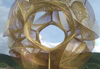鏤空繡球雕塑預定，彩鋼制作，不銹鋼繡球雕塑制作