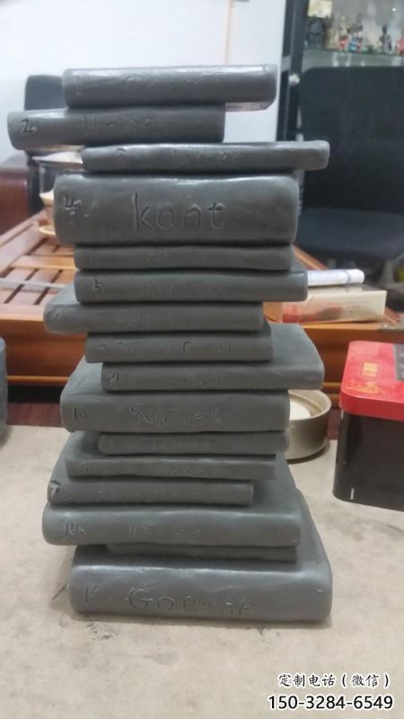 疊書雕塑提供，美陳雕塑，不銹鋼疊書雕塑制作廠家