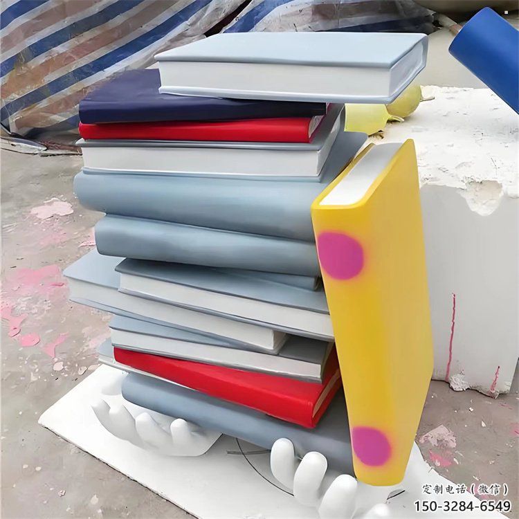 疊書雕塑制造商，鋼管組合，公共不銹鋼疊書雕塑優(yōu)選