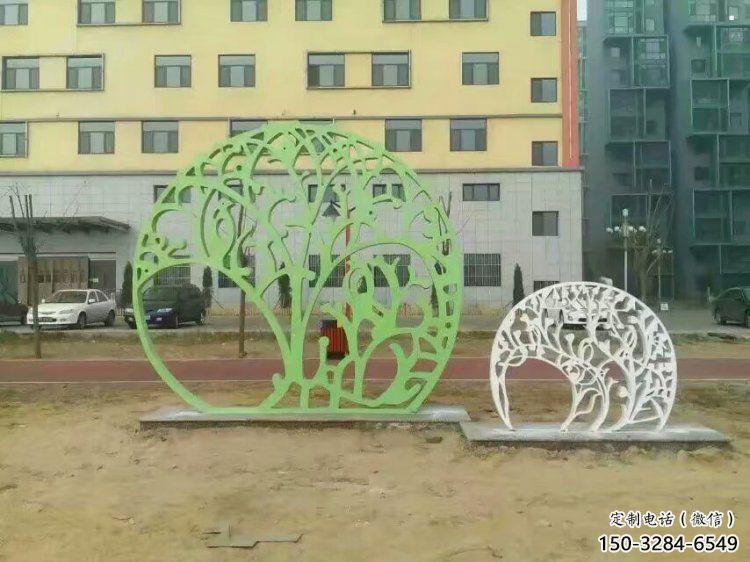 鏤空樹雕塑選定，美陳雕塑，現代鏤空剪紙樹雕塑優選