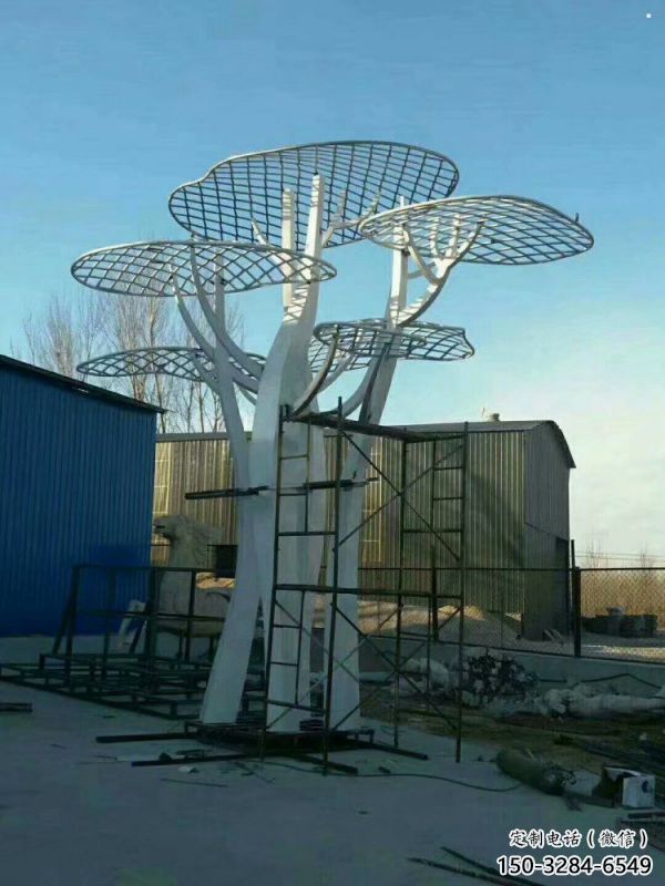 蘑菇樹雕塑制作，景區(qū)雕塑，城市鏤空蘑菇樹雕塑提供