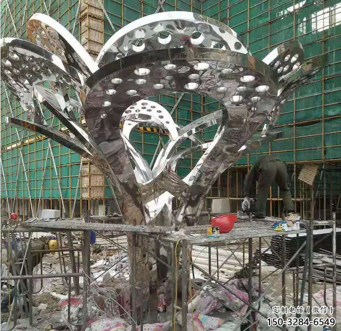 鏡面樹葉雕塑展品，花園小品，鏡面不銹鋼樹葉雕塑優(yōu)選