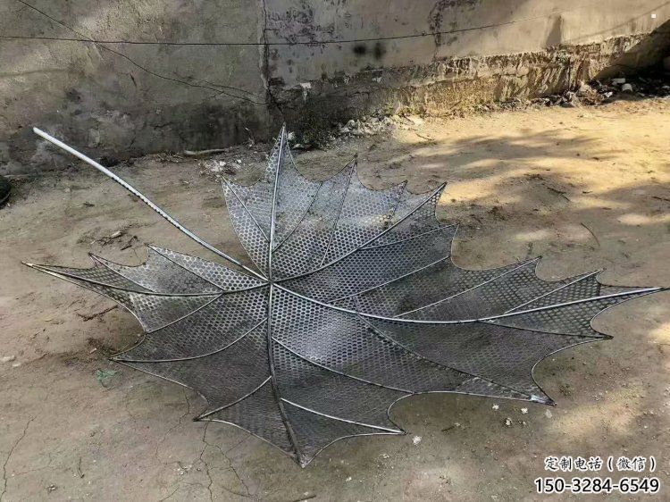 樹葉雕塑生產商，彩鋼制作，大型鐵藝樹葉雕塑定做