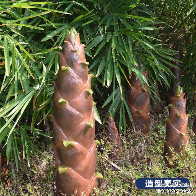 竹筍雕塑訂做，景觀雕塑，彩繪不銹鋼竹筍雕塑提供