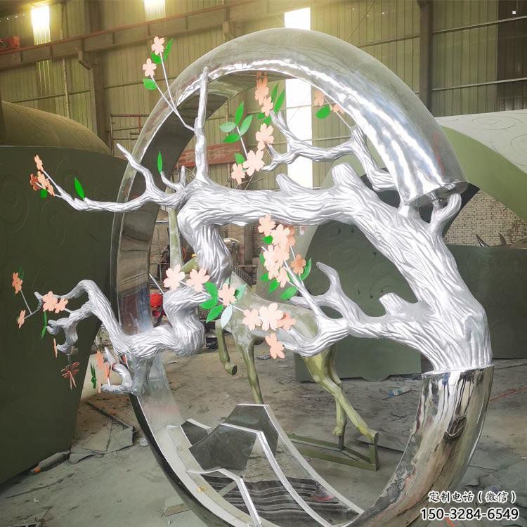 梅花樹雕塑提供，街頭雕塑，不銹鋼梅花樹雕塑優價