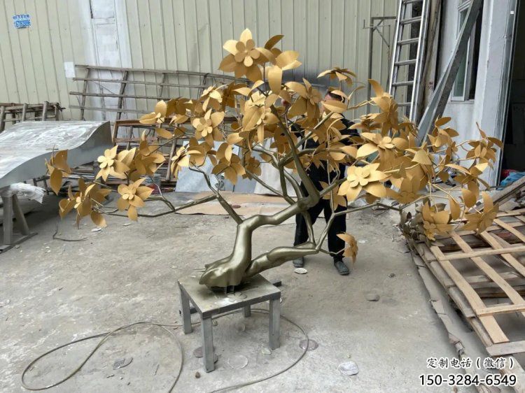 發財樹雕塑訂做,美陳雕塑,不銹鋼發財樹雕塑優選 發財樹雕塑訂做,美陳雕塑,不銹鋼發財樹雕塑優選