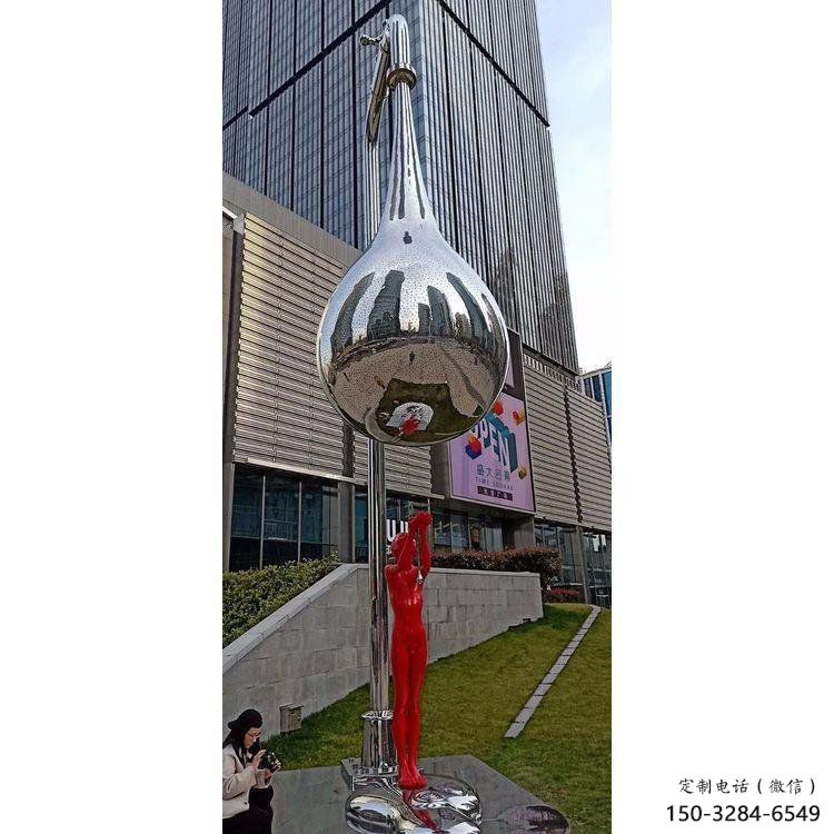 水滴雕塑供需，廣場雕塑，不銹鋼鏡面水滴雕塑選用