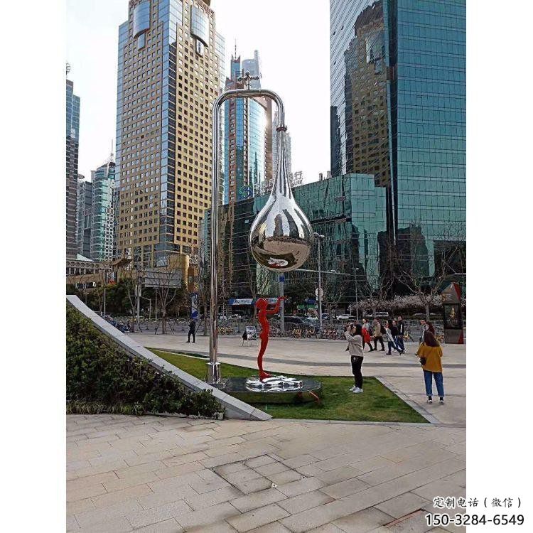 水滴雕塑通用，街景小品，鏡面水滴雕塑制造廠家
