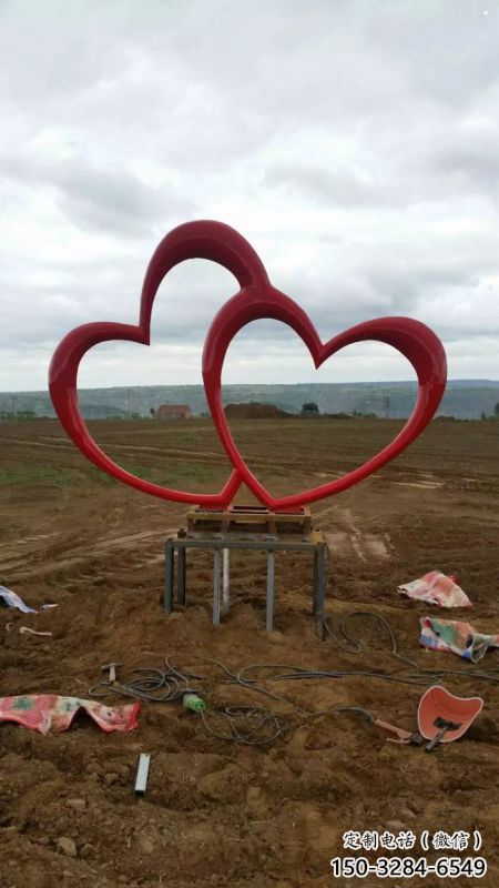 不銹鋼雙心雕塑 不銹鋼雙心雕塑