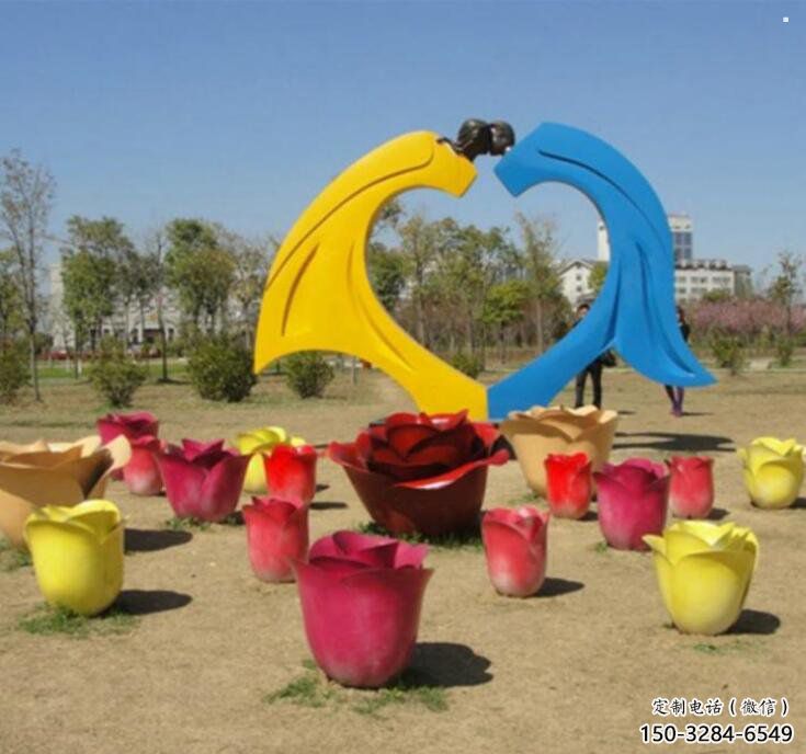 公園心形人物雕塑 公園心形人物雕塑