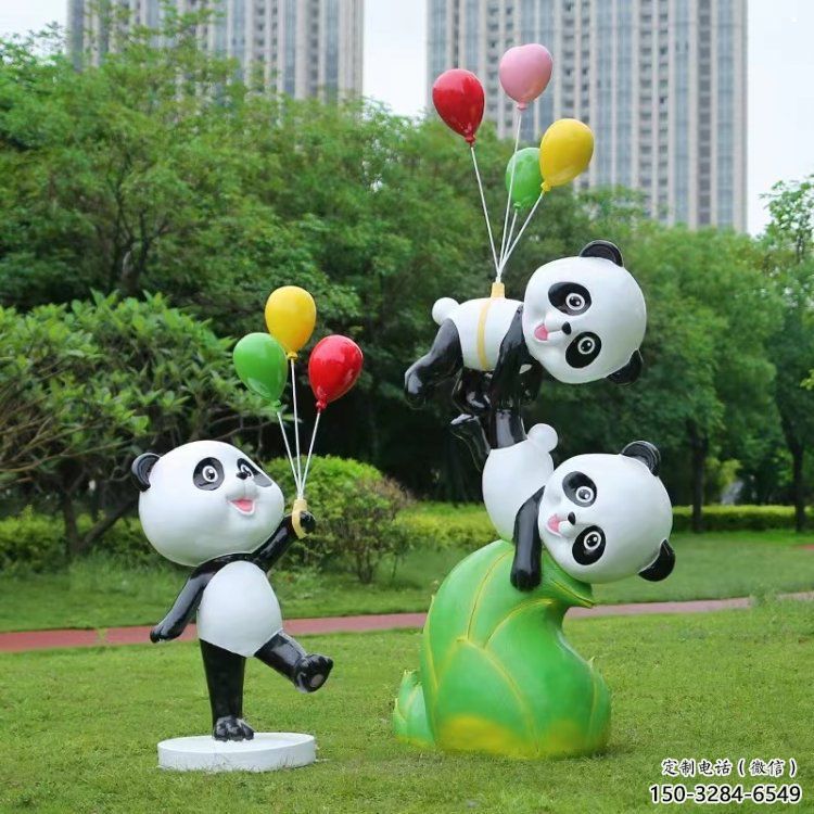 熊貓雕塑廠家優(yōu)選，城市裝飾，展示卡通熊貓雕塑定做