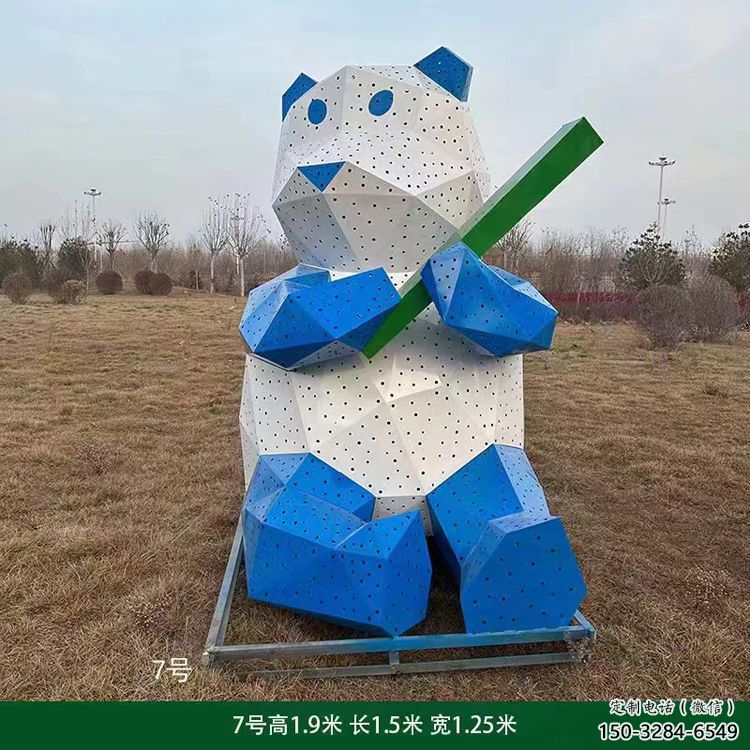 景觀熊貓雕塑制造，歐式風(fēng)格，切面熊貓雕塑廠家定價(jià)
