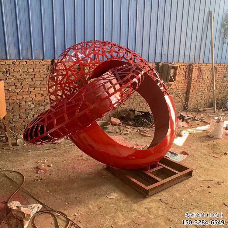 抽象雙環雕塑展品,小區雕塑,不銹鋼雙環雕塑制作精選 抽象雙環雕塑展品,小區雕塑,不銹鋼雙環雕塑制作精選