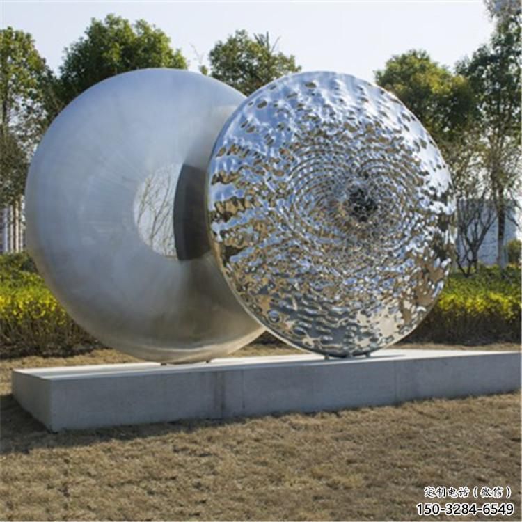 雙環雕塑觀賞型，公園小品，不銹鋼雙環雕塑常用