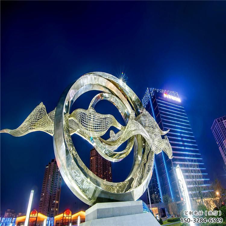 雙環雕塑展品,彩鋼制作,不銹鋼雙環雕塑精品 雙環雕塑展品,彩鋼制作,不銹鋼雙環雕塑精品