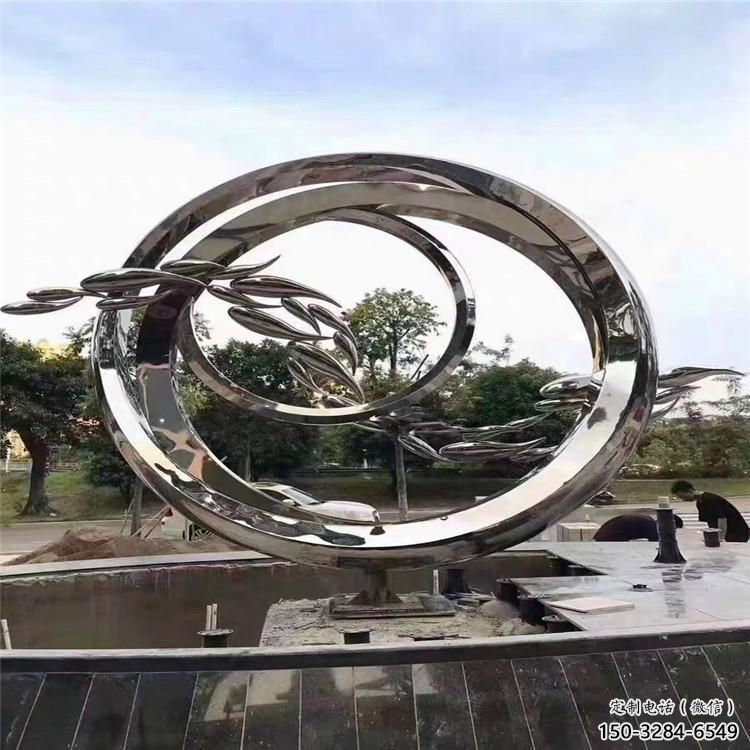 圓環雕塑常用，公園小品，房地產不銹鋼圓環雕塑生產商