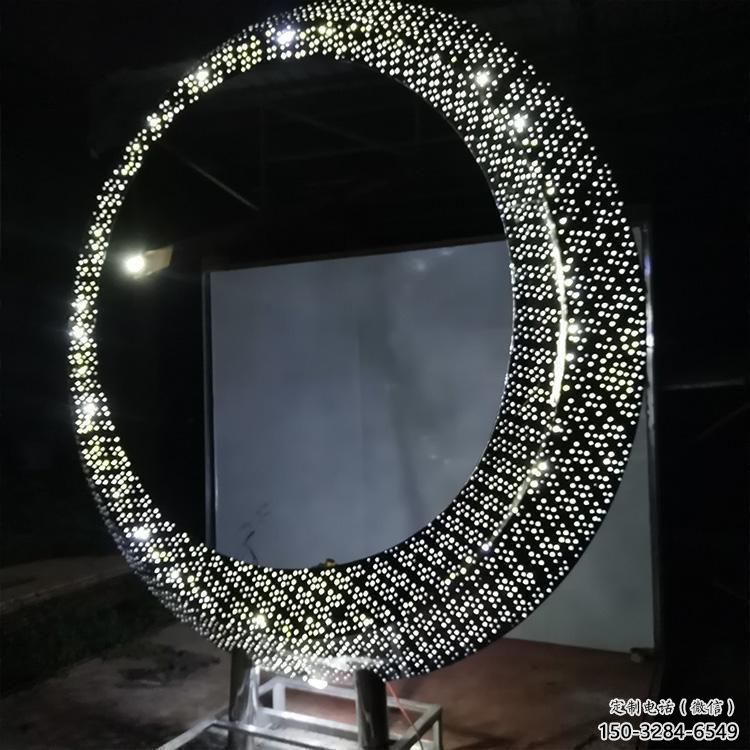 圓環雕塑定制，小區雕塑，建筑不銹鋼圓環雕塑提供