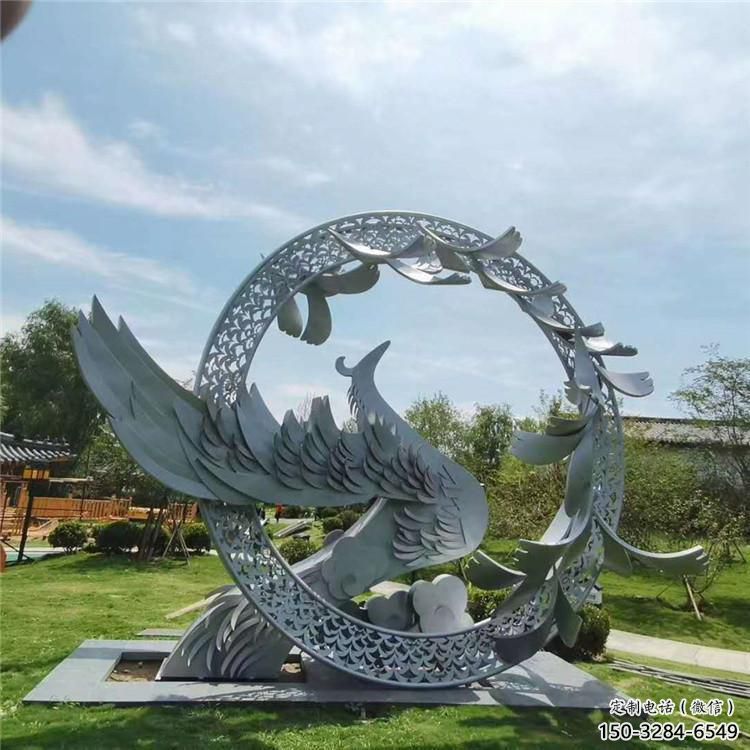 小圓環(huán)雕塑承接，景區(qū)案例，烤漆圓環(huán)雕塑承接