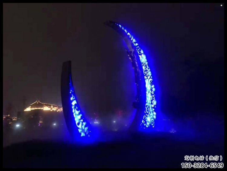 房地產(chǎn)月牙雕塑，仿古景觀雕塑，噴砂制造