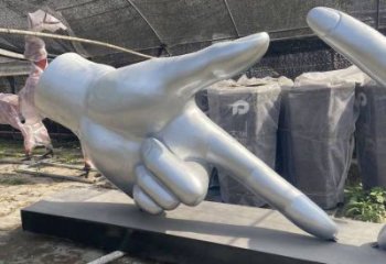 剪刀手雕塑訂做，校園雕塑，不銹鋼剪刀手雕塑廠家
