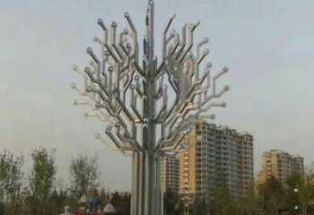 風鈴樹雕塑定制，小區擺件，不銹鋼風鈴樹雕塑服務商