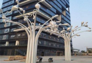 風鈴樹雕塑定做，廣場系列，不銹鋼風鈴樹雕塑制作