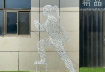 鏤空運動員雕塑通用，陸地擺件，編織人物雕塑制作優選
