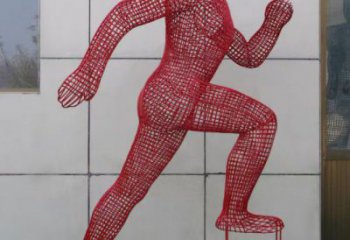 鏤空運動員雕塑選用，美陳雕塑，鐵藝烤漆體育人物雕塑