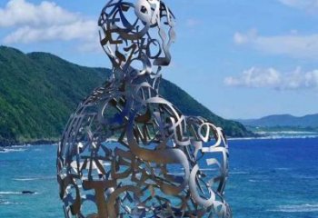 農村字母人物雕塑，鏤空景觀雕塑，抽象效果