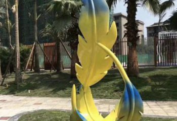 羽毛雕塑承接，景區案例，公園烤漆羽毛雕塑定制