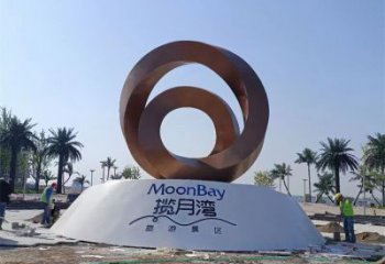 街道圓環雕塑，鍛造景觀雕塑，古銅效果