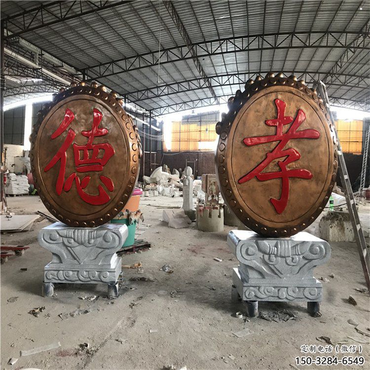 景觀鑼鼓雕塑制造商，校園雕塑，不銹鋼鑼鼓雕塑供給