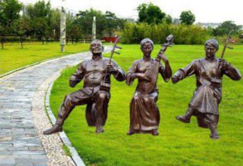 黃岡拉二胡雕塑點擊，景觀雕塑，別墅民俗人物雕塑供求