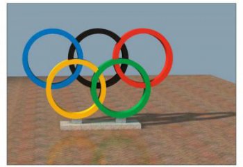 榆樹五環(huán)不銹鋼雕塑，現(xiàn)代景觀擺件，烤漆工藝制作