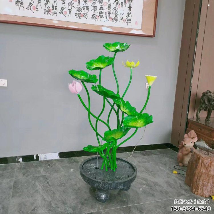 日照荷花雕塑異型優選，城市裝飾，展示荷花雕塑定做