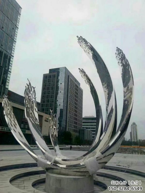 大同地面噴泉雕塑小品，圓環(huán)結(jié)構(gòu)概念，旱地水景噴泉體系