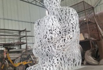 遼陽大型鏤空人物雕塑常用，戶外擺放，鐵藝字母人物雕塑展示