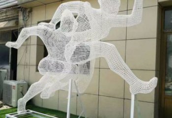 鄂爾多斯鏤空健兒雕塑制造，校園雕塑，金屬鐵藝人物雕塑展品