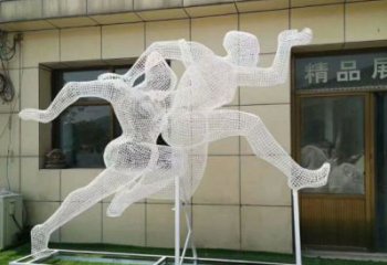 巴中鏤空體育雕塑供求，白鋼構件，鐵藝人物雕塑觀賞型