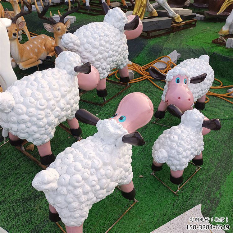 日喀則小區小羊雕塑,彩繪動物雕塑,抽象效果 日喀則小區小羊雕塑,彩繪動物雕塑,抽象效果