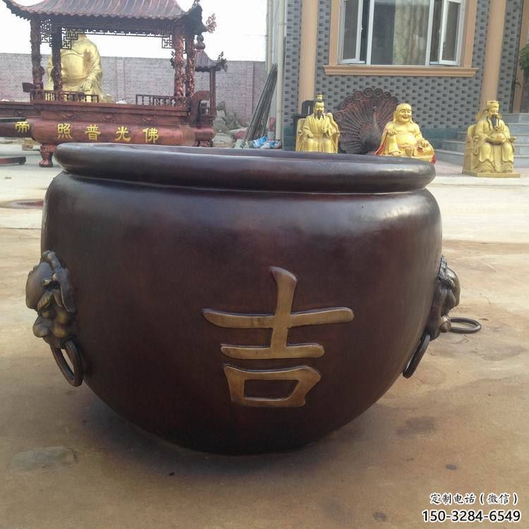 拱墅吉字銅缸雕塑-青銅鑄造 拱墅吉字銅缸雕塑-青銅鑄造
