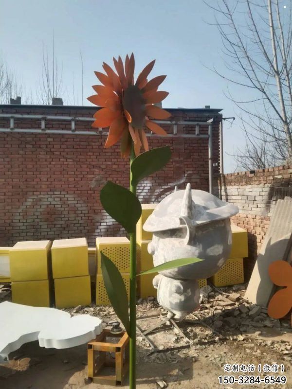 巴南太陽花雕塑工程，美陳雕塑，玻璃鋼太陽花雕塑廠家