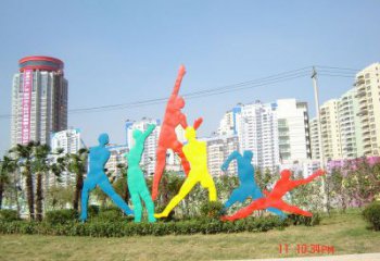 安多投籃雕塑，剪影工藝制作，不銹鋼體育人物雕塑