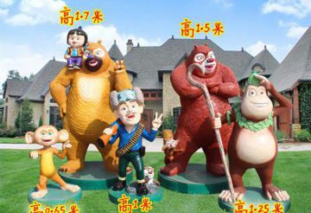 當(dāng)雄廣場維尼熊雕塑，卡通水景雕塑，抽象效果
