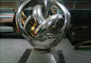杭州地產(chǎn)雙環(huán)雕塑定做，城區(qū)小品，景觀不銹鋼雙環(huán)雕塑定價(jià)