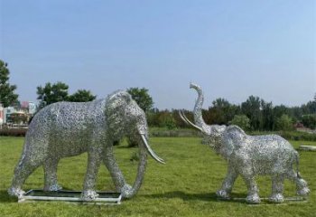 大渡口鏤空大象雕塑制造商，動物擺件，透雕大象雕塑定制