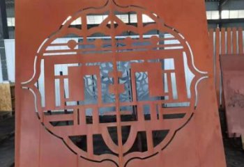 巴南鏤空景墻雕塑，耐候鋼鏤空工藝設計