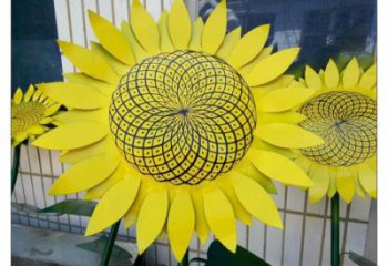 雙橋抽象花籃雕塑展品，小區雕塑，葵花花籃雕塑工程制作精選