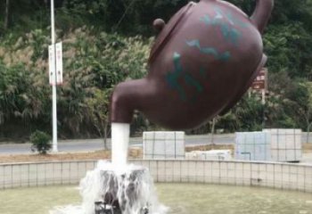 長壽小區天壺標志雕塑，多彩藝術，天壺雕塑生產廠家